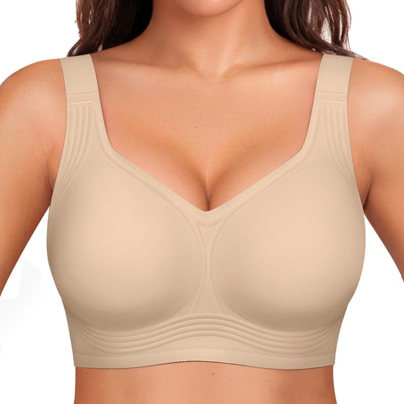 Wirefree Bras for Women Full Coverage No Underwire Everyday Bras Comfortable Wireless Padded Bras