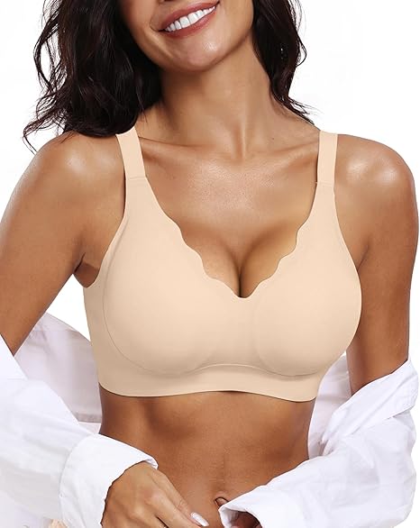 Scalloped Wireless Push Up Bras